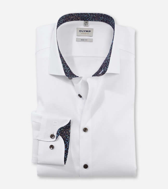 Level Five, Business shirt, body fit, Modern Kent, White