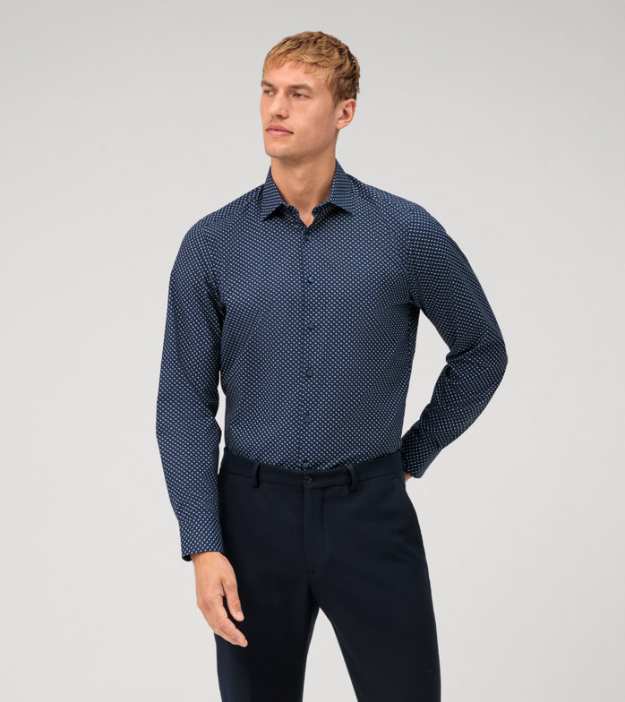 Level Five, Business shirt, body fit, New York Kent, Marine