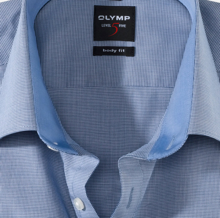OLYMP Level Five, body fit, Business shirt, Manches extra longues, New York Kent, Bleu Roi