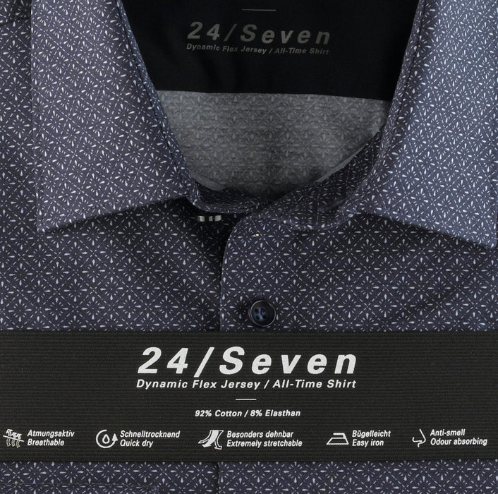 OLYMP Level Five 24/Seven, body fit, Business Shirt, New York Kent, Marine