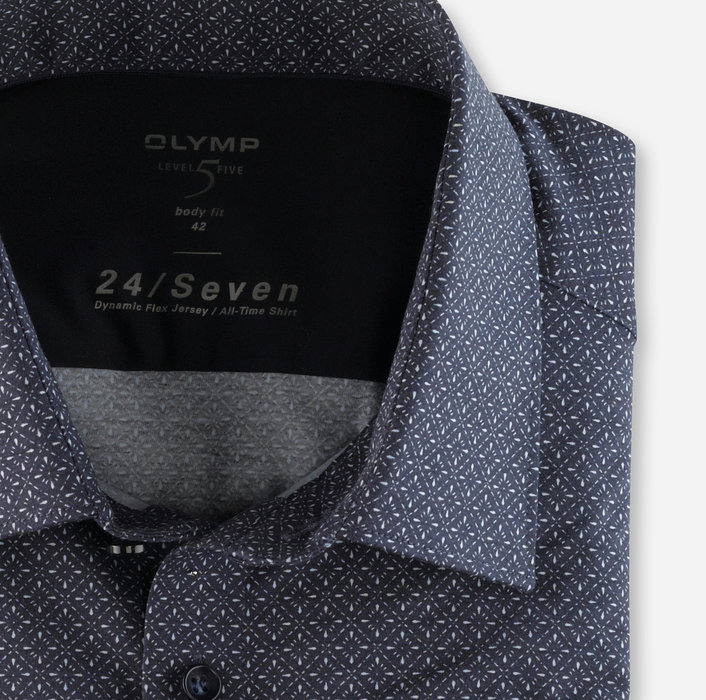 OLYMP Level Five 24/Seven, body fit, Business Shirt, New York Kent, Marine