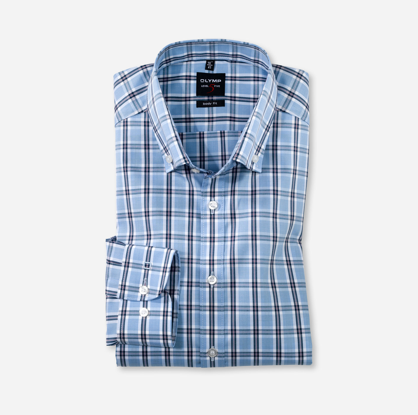 OLYMP Level Five, body fit, Businesshemd, Button-down, Bleu