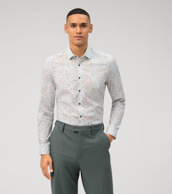 Level Five, Business shirt, body fit, Modern Kent, Green