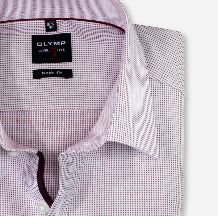 OLYMP Level Five, body fit, Business shirt, New York Kent, Chianti