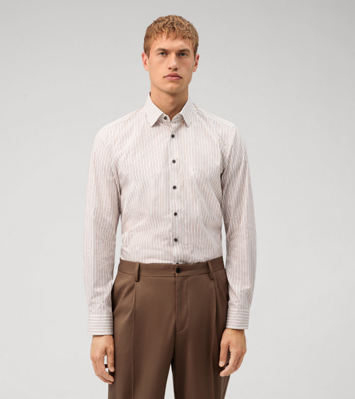 Level Five, Business shirt, body fit, Under button-down, Natural