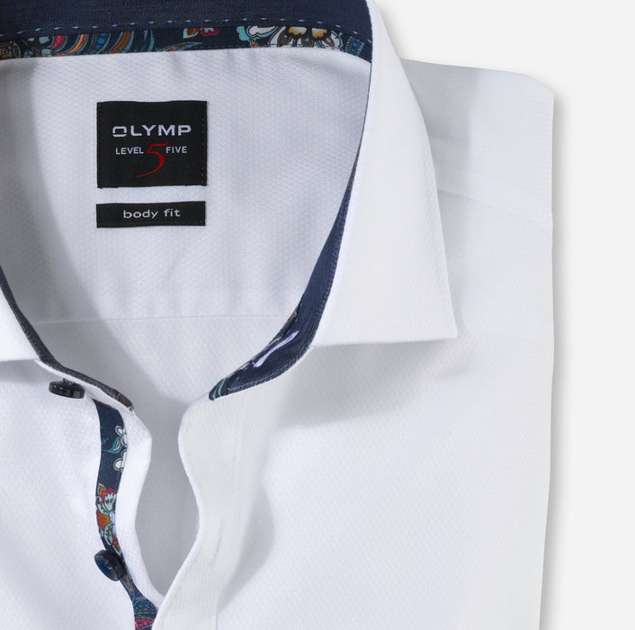 OLYMP Level Five, body fit, Business shirt, Royal Kent, Blanc