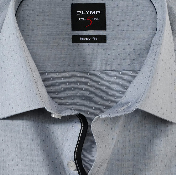 OLYMP Level Five, body fit, Business shirt, New York Kent, Gris Argent