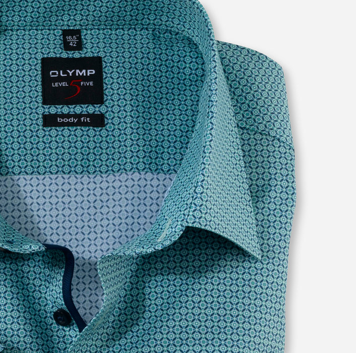 OLYMP Level Five, body fit, Business shirt, New York Kent, Vert Clair