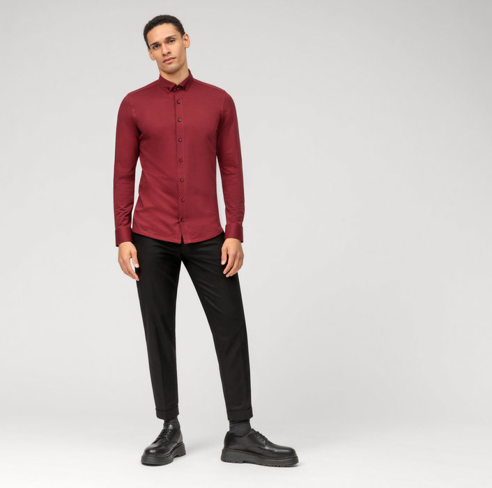 fit, | - 24/Seven, Button-down 20444435 body | Level Businesshemd Rot OLYMP Five