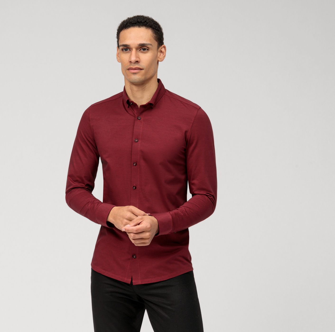 fit, | OLYMP body Level - Rot 24/Seven, Five Button-down 20444435 Businesshemd |