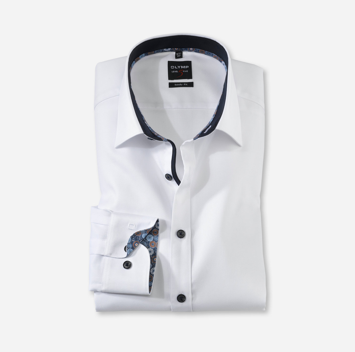 OLYMP Level Five, body fit, Business shirt, New York Kent, Blanc