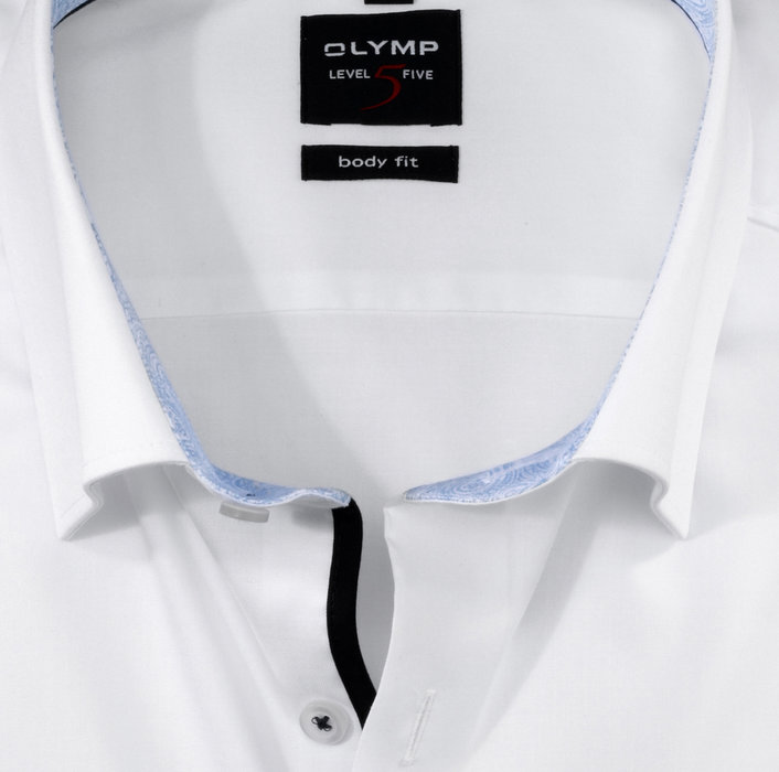 OLYMP Level Five, body fit, Businesshemd, Under-Button-down, Weiß