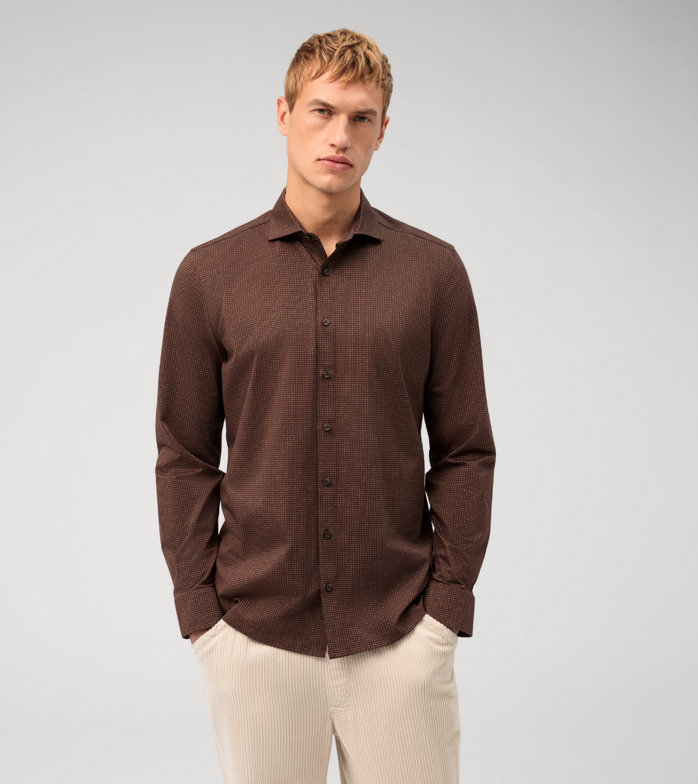 Level Five 24/Seven, Business Shirt, body fit, Kent, Brown