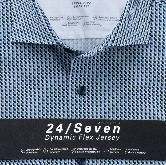OLYMP Level Five 24/Seven, body fit, Businesshemd, Kent, Grün