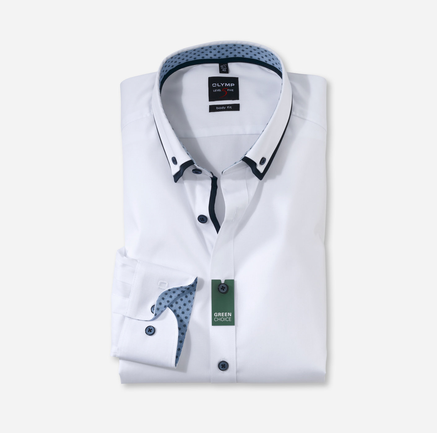 Businesshemd | OLYMP Level Five, body fit, Button-down | Weiß - 21528400