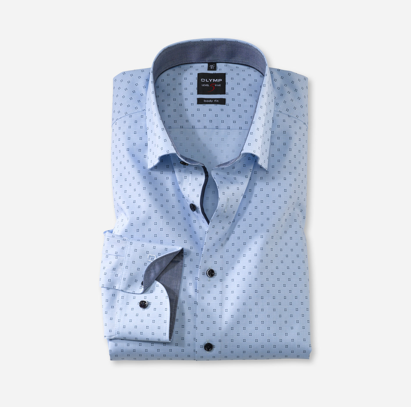 OLYMP Level Five, body fit, Businesshemd, Under-Button-down, Bleu