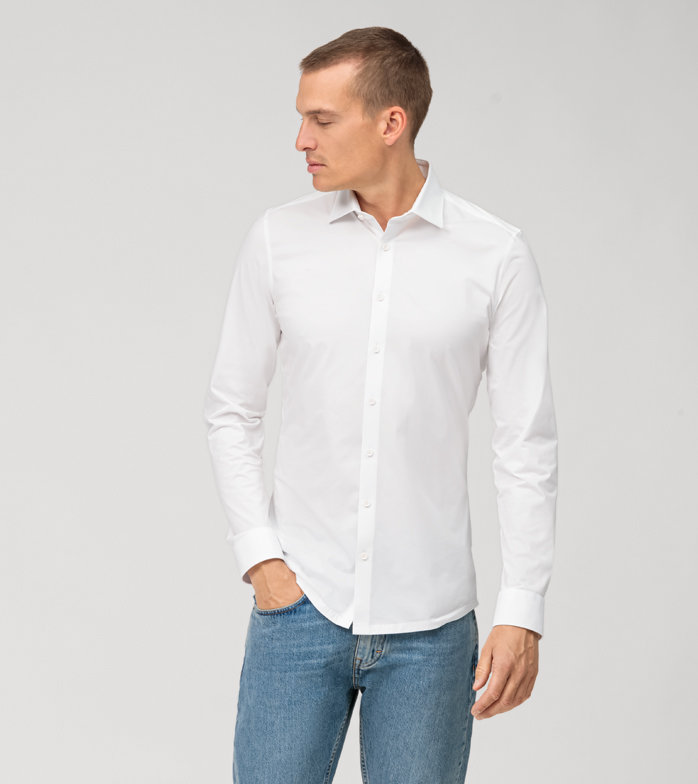 No. Six 24/Seven, Chemise d'affaires, super slim, Urban Kent, Blanc