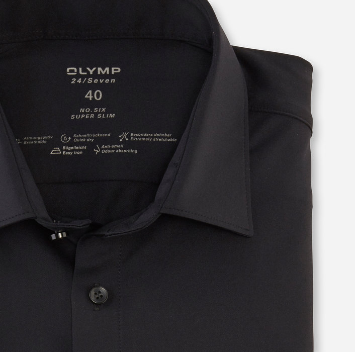 OLYMP No. Six 24/Seven, super slim, Business shirt, Urban Kent, Noir