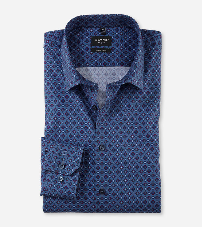 No. Six, Business shirt, super slim, Urban Kent, Smoke Blue
