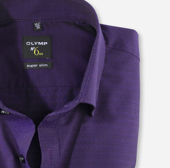 OLYMP No. Six, super slim, Business shirt, Boutons sous col, Violette