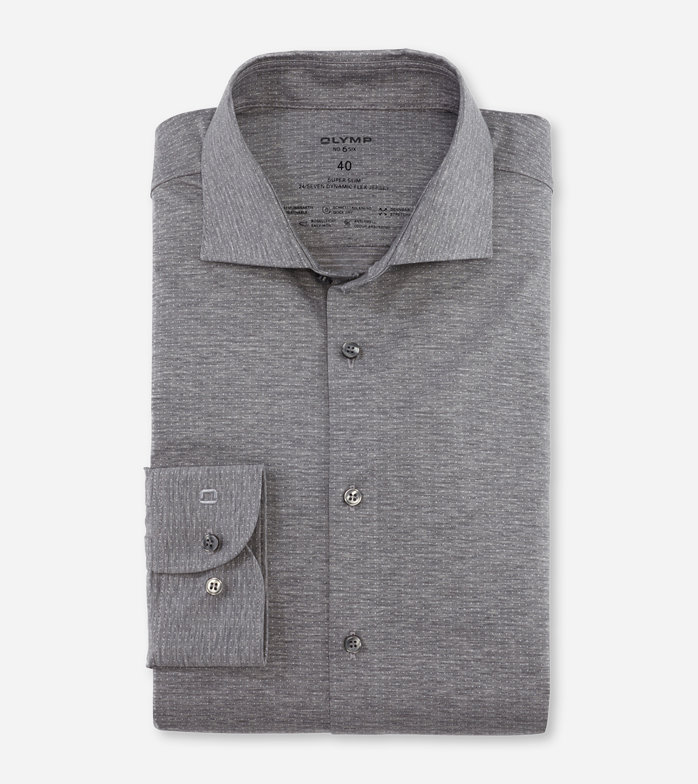 No. Six 24/Seven, Business shirt, super slim, Kent, Silver Grey