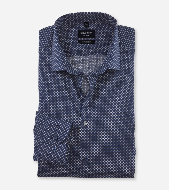 No. Six, Business shirt, super slim, Modern Kent, Marine