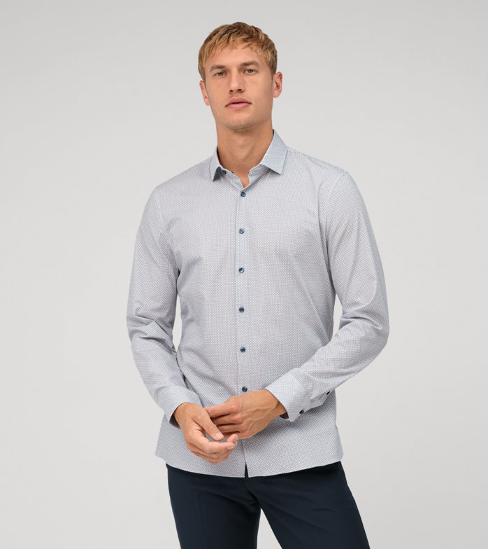 No. Six 24/Seven, Business shirt, super slim, Modern Kent, Marine