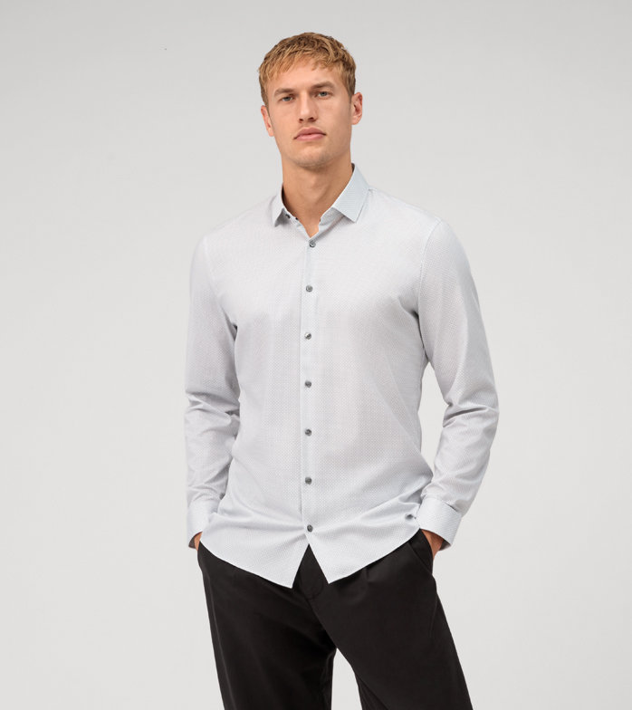 No. Six 24/Seven, Business shirt, super slim, Modern Kent, Silver Grey