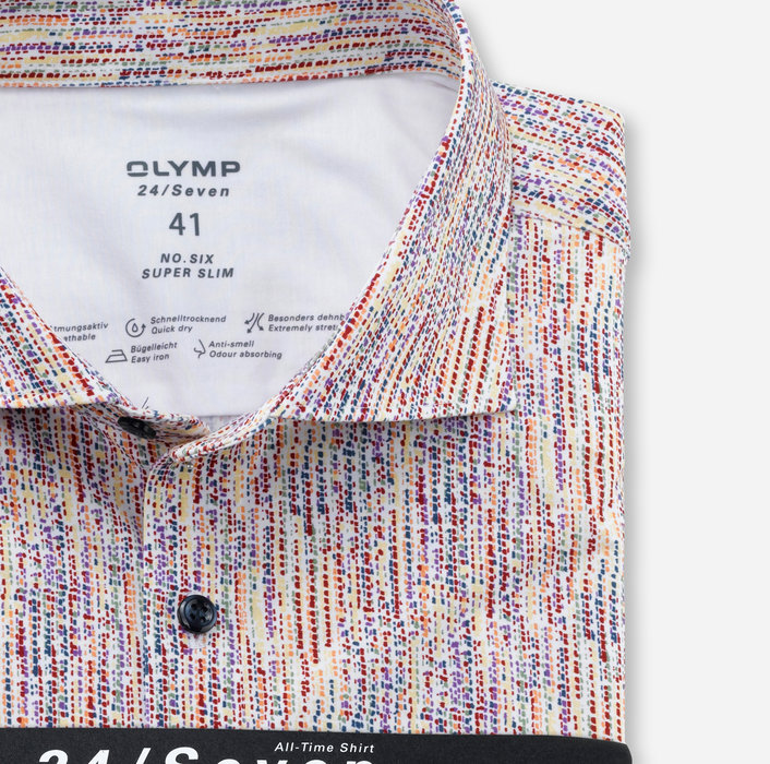 OLYMP No. Six 24/Seven, super slim, Business shirt, Kent, White