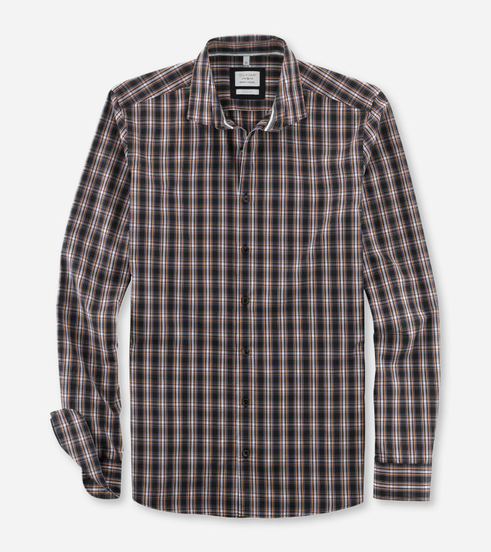 Level Five Smart Casual, Casual shirt, body fit, Kent, Black