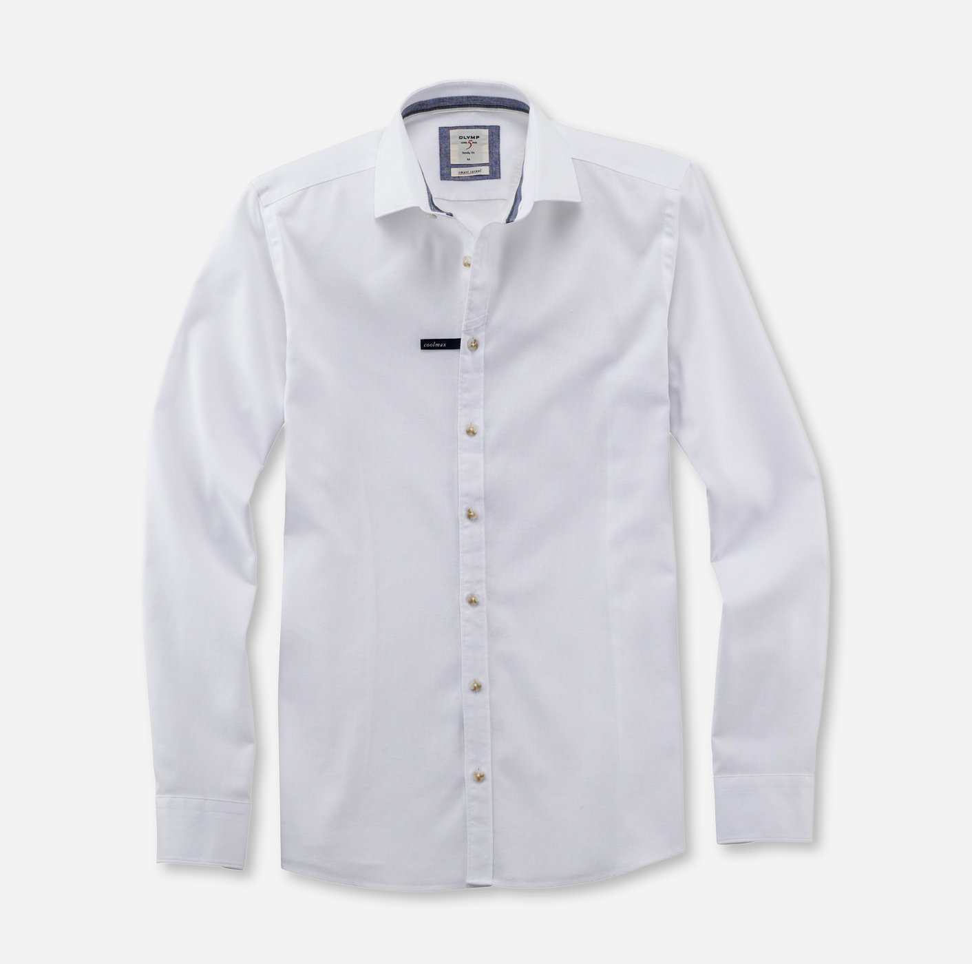 OLYMP Level Five Smart Casual, body fit, Casual shirt, Kent, White