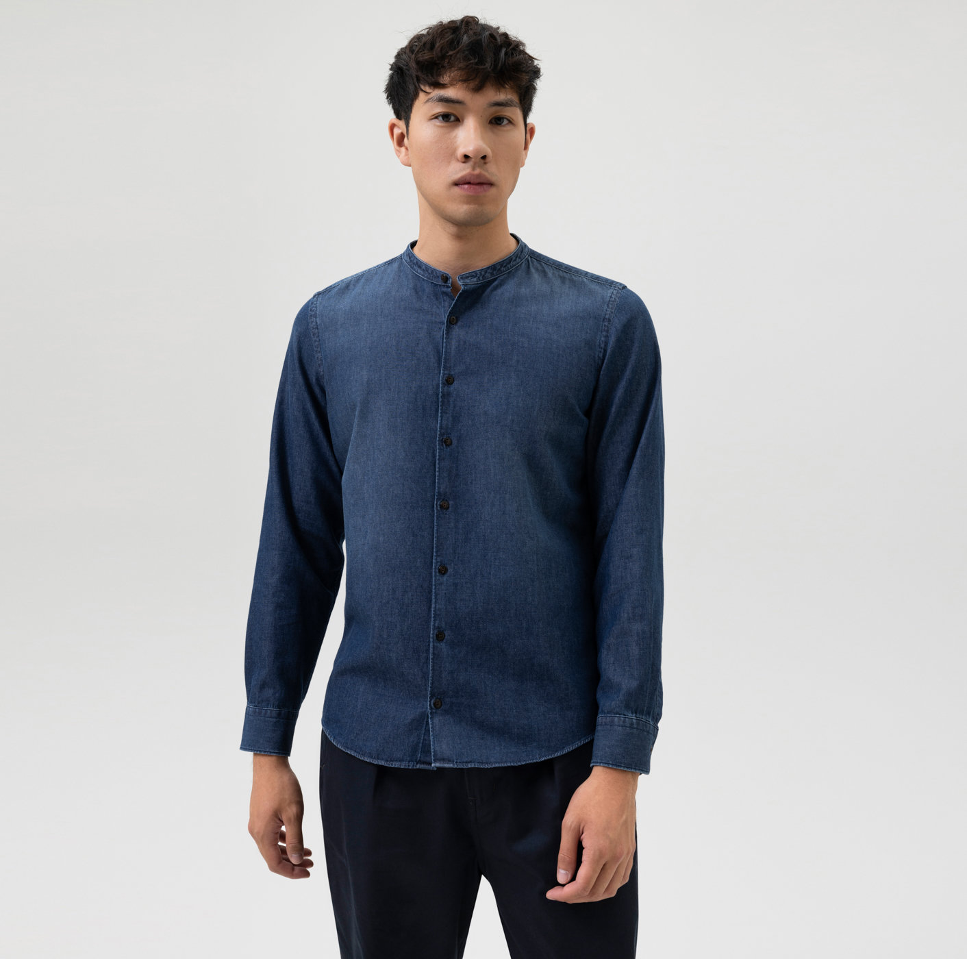 shirt - | collar Casual, 32402496 Smart Level fit, OLYMP Five body Casual Stand-up | Indigo