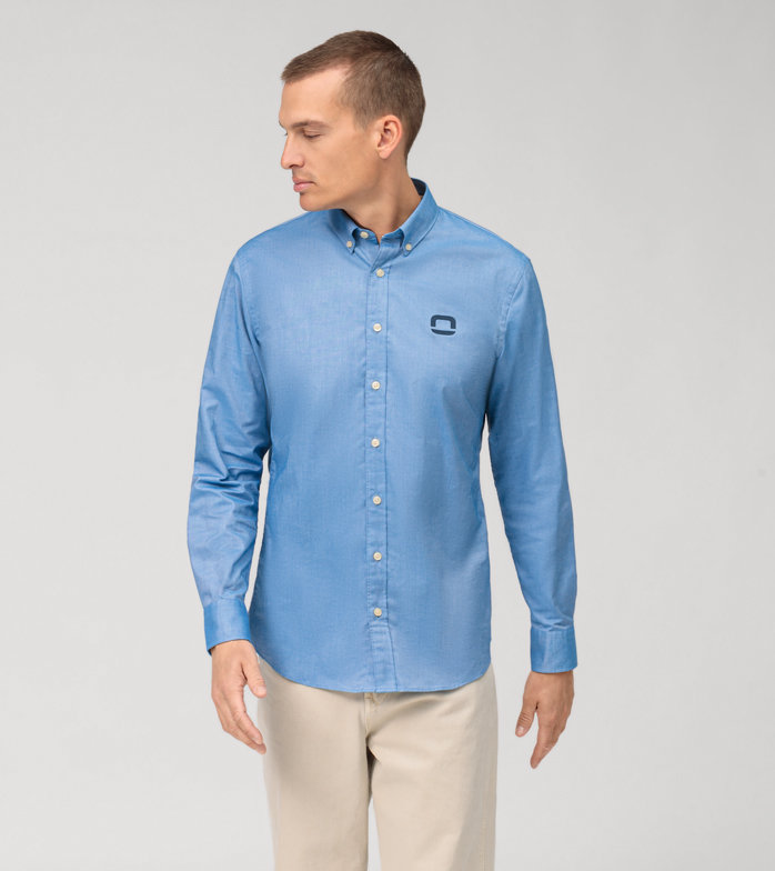 Casual, Casual shirt, modern fit, Button-down, Bleu