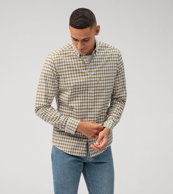 Casual, Freizeithemd, regular fit, Button-down, Khaki