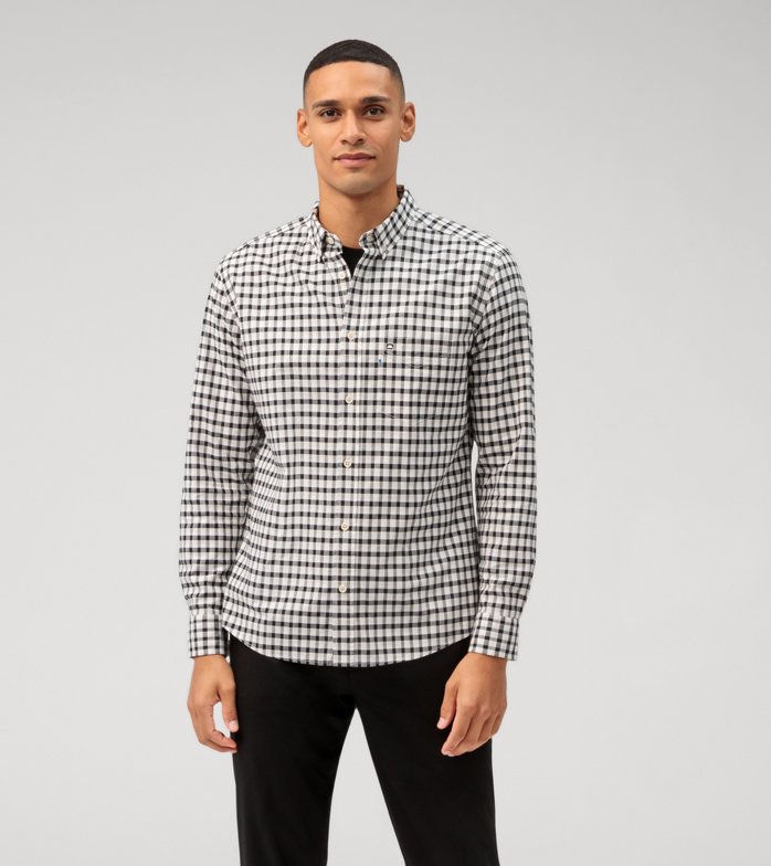 Casual, Casual shirt, regular fit, Button-down, Black