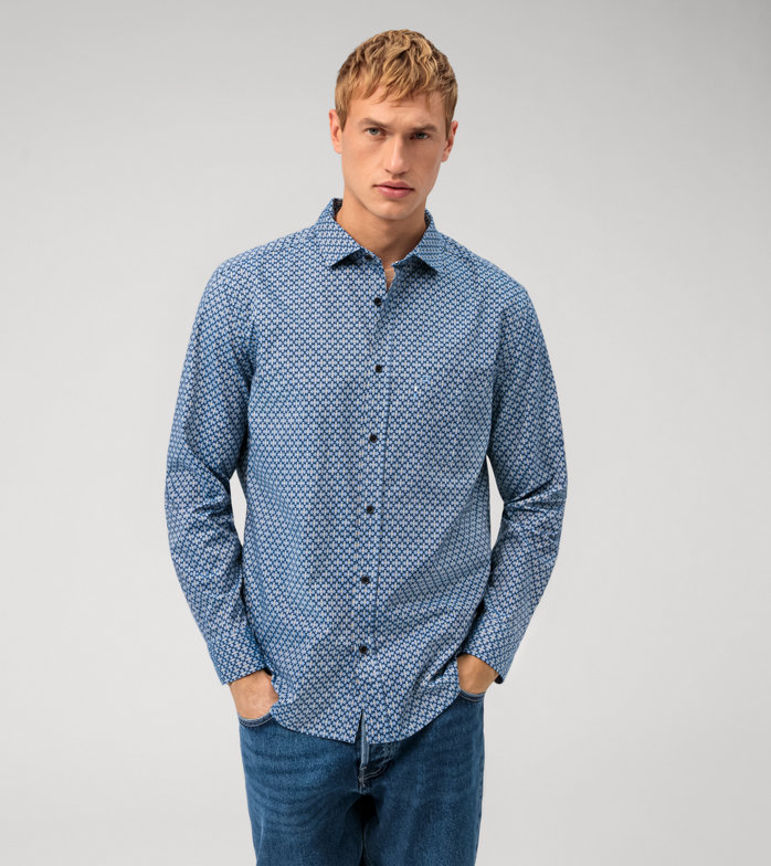 Casual, Casual shirt, regular fit, Kent, Bleu