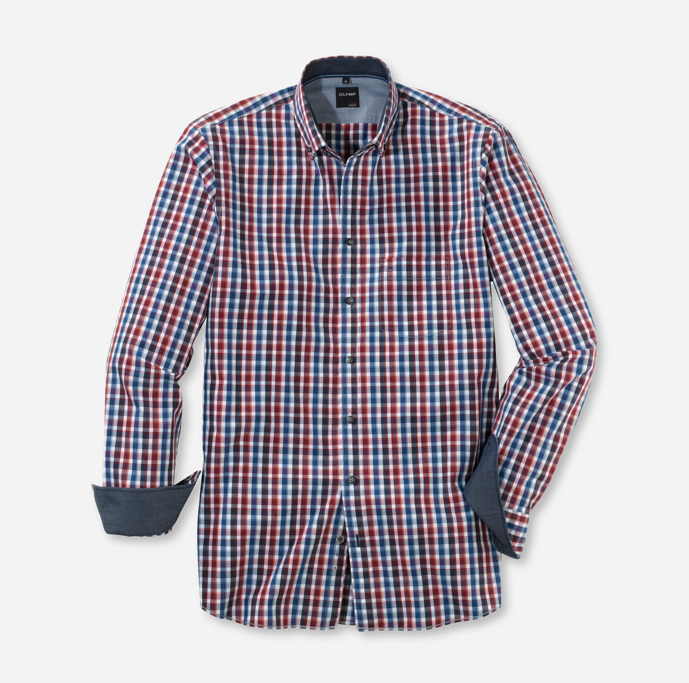 OLYMP Casual, modern fit, Freizeithemd, Button-down, Rot