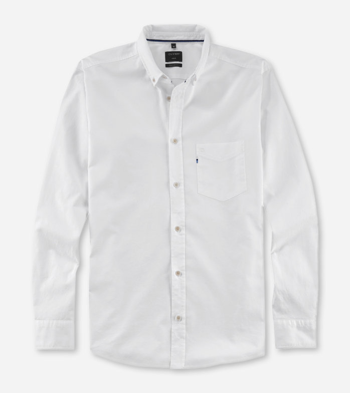 Casual, Casual shirt, regular fit, Button-down, Wit