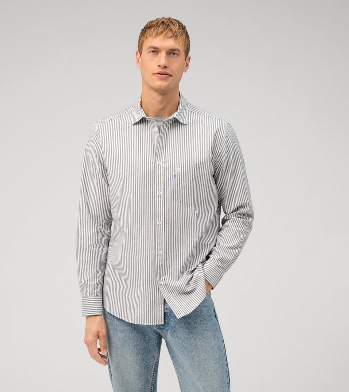 Casual, Casual shirt, regular fit, Kent, Zwart