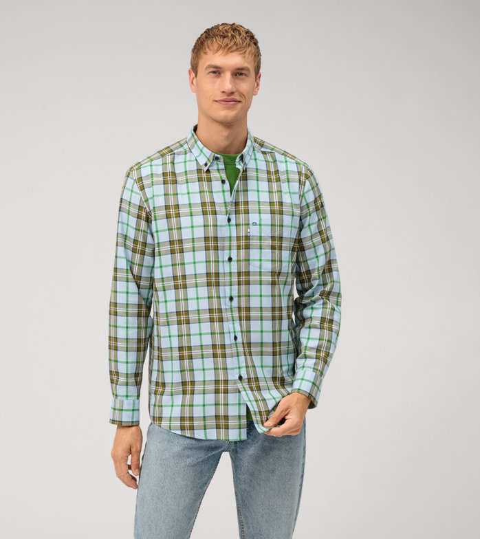 Casual, Freizeithemd, regular fit, Button-down, Bleu