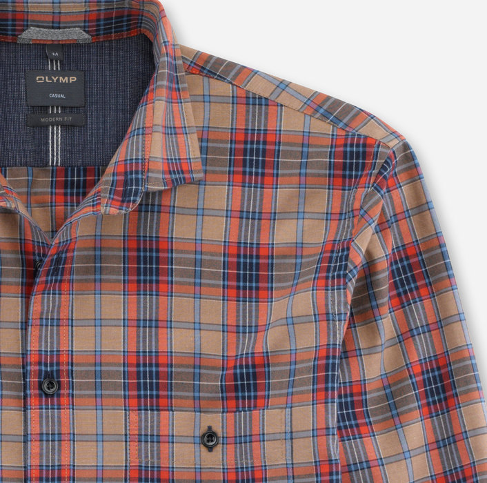 OLYMP Casual, modern fit, Casual shirt, Kent, Red