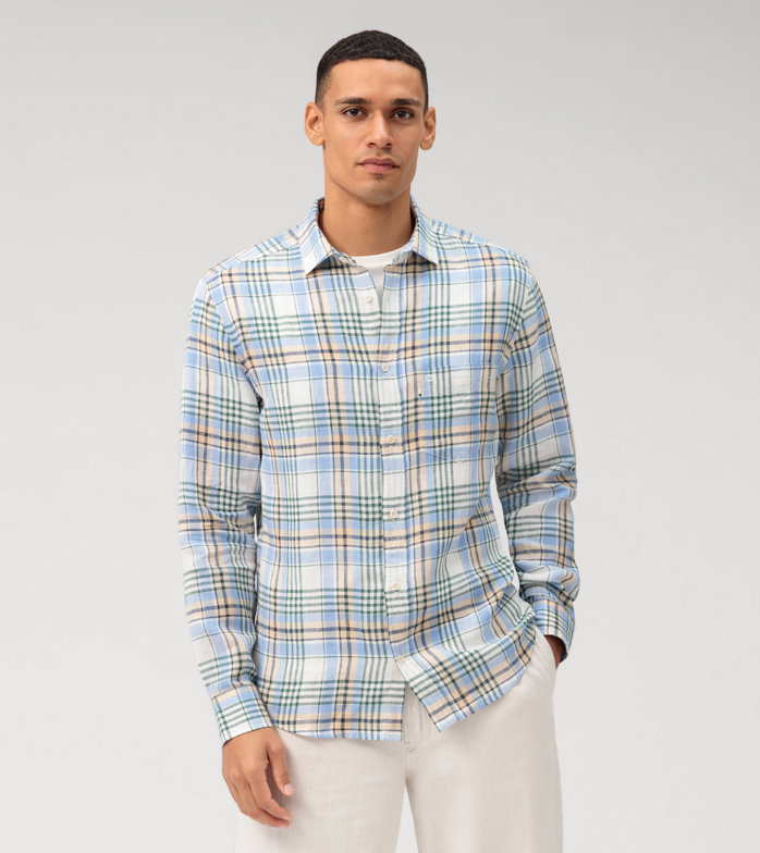 Casual, Casual shirt, regular fit, Kent, Bleu