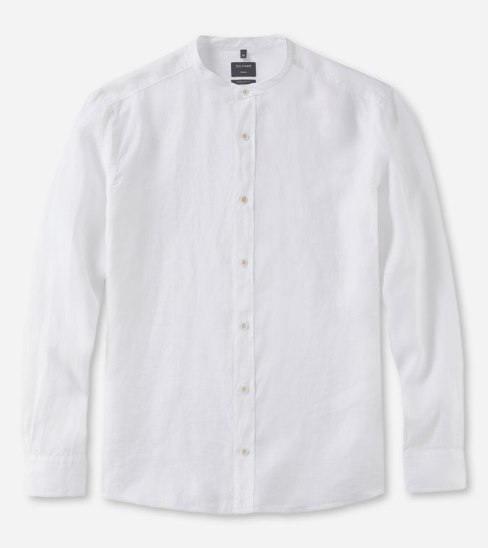 Casual, Casual shirt, regular fit, Stand-up collar, White