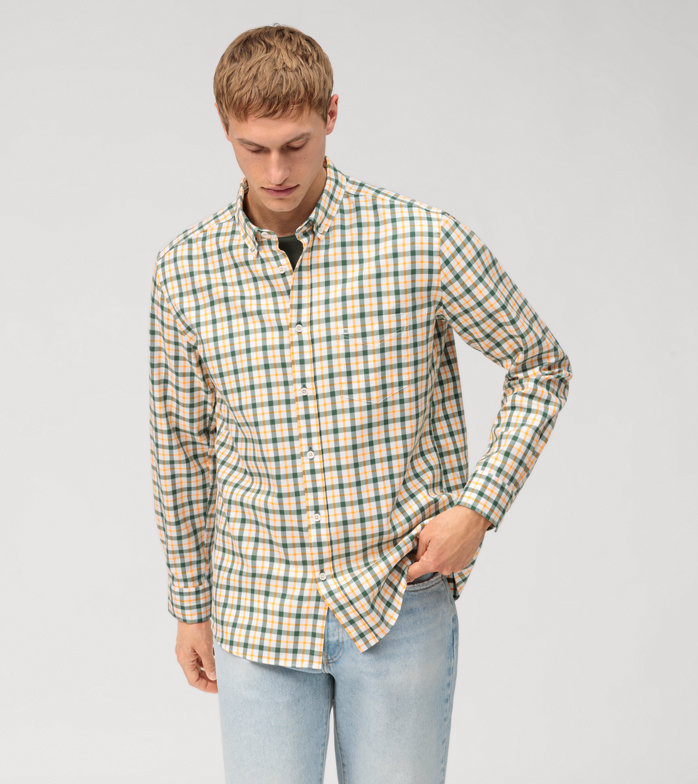 Casual, Casual shirt, regular fit, Button-down, Groen