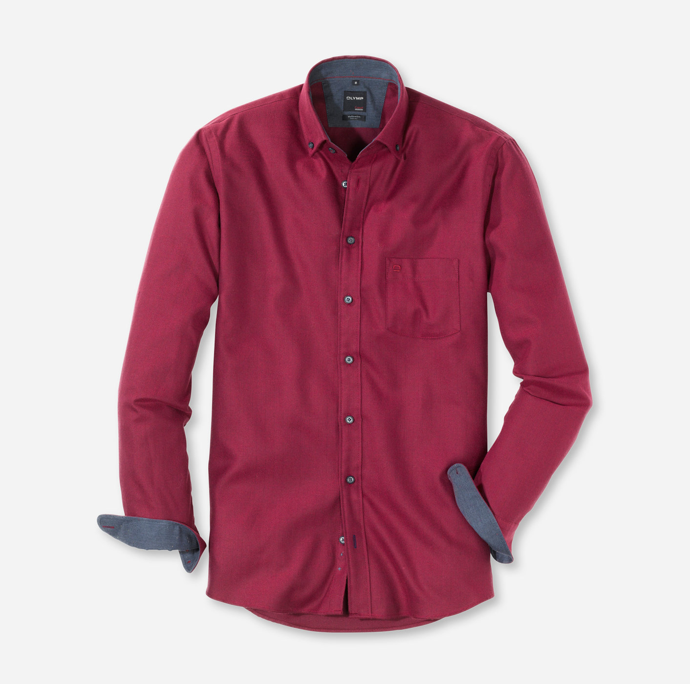 OLYMP Casual, modern fit, Chemise décontractée, Pointes boutonnées, Rouge