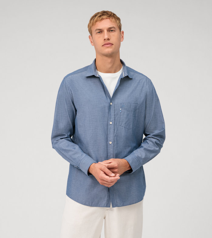 Casual, Casual shirt, regular fit, Kent, Marineblauw