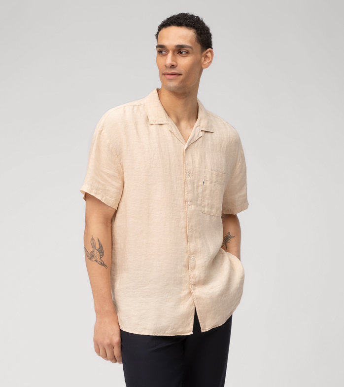 Boris Herrmann X OLYMP , relaxed fit, Col à revers, Beige