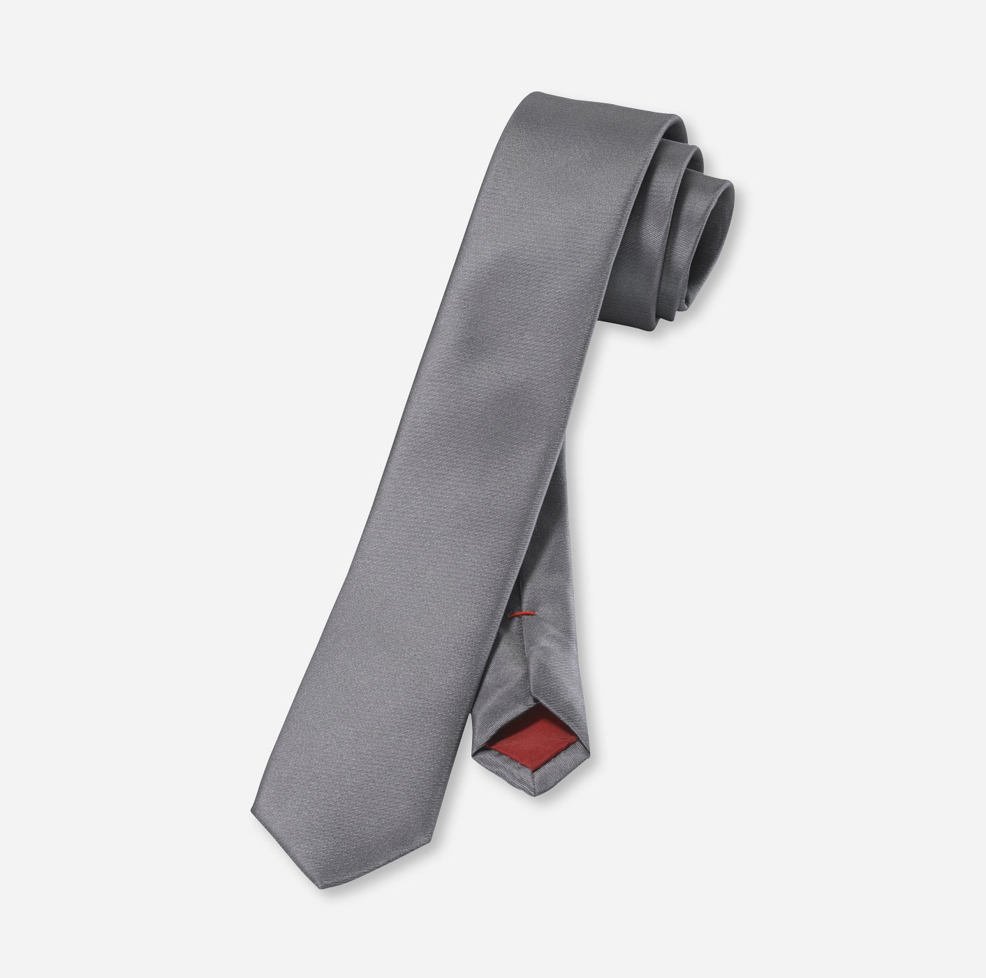 OLYMP Krawatte, super slim 5 cm | Grau - 4697006201