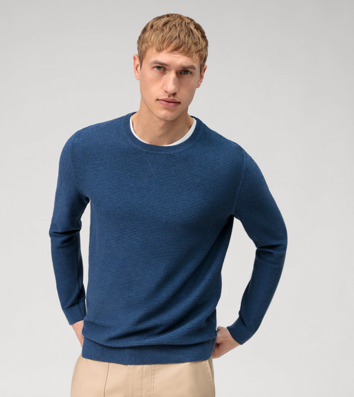 Casual Strick, Pullover, Blau