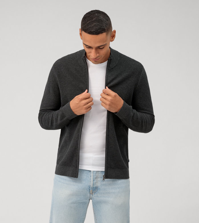 Casual Knitwear, Cardigan, Anthracite